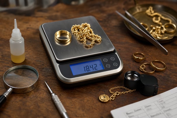 How is gold weighed? image