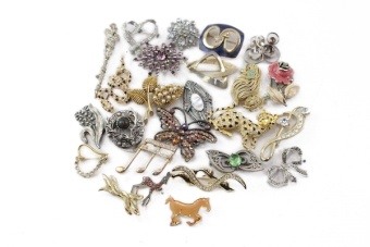 Silver Marcasite Brooches