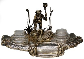 Silver Plated Inkwell