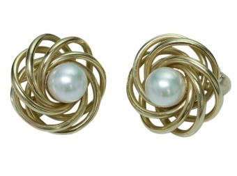 Gold Pearl Earrings