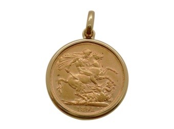 Yellow Gold Sovereign Pendant