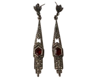 Art Deco Silver Earrings