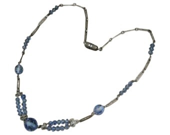 Blue Glass Bead Necklace
