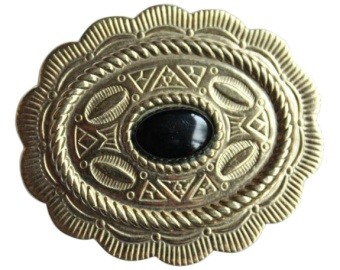 Black Gold Gemstone Brooch