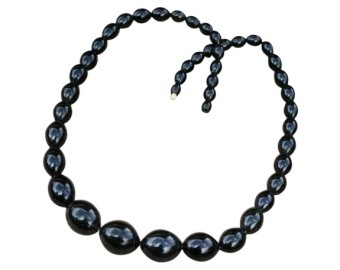 Black Bakelite Bead Necklace