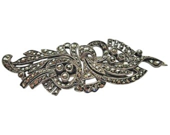 Marcasite Duette Dress Clip