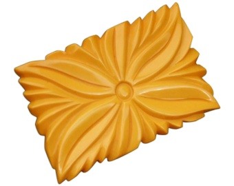 Amber Bakelite Pin Brooch