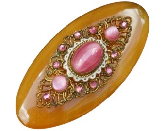 Bakelite Carved Brooch