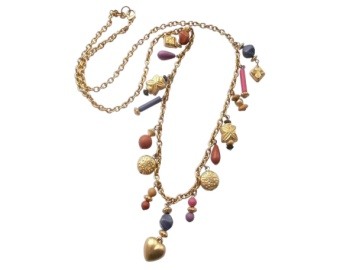 Lucite Bead Charm Necklace