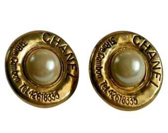 Chanel Logo Clip On Earrings
