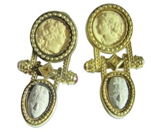 Etruscan Cameo Earrings