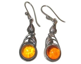 Art Nouveau Amber Earrings