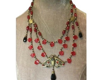 Art Nouveau Moth Necklace