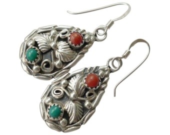 Coral & Turquoise Earrings