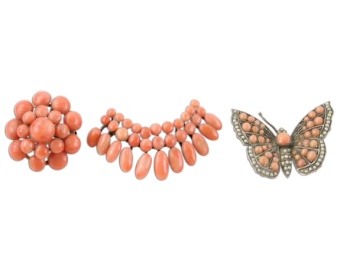 Trio Of Coral Jewellery
