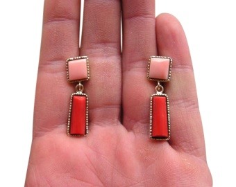 18ct Gold & Coral Earrings
