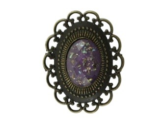 Lucite Stone Brooch