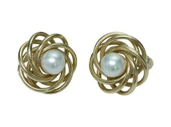 Gold Pearl Earrings