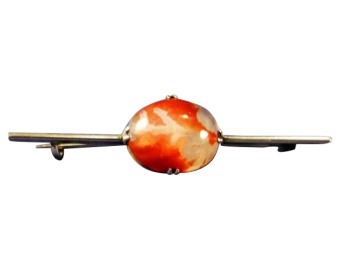 Agate Cabachon Bar Brooch