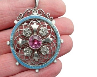 Tourmaline Enamel Necklace