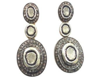 Rose Cut Diamond Earrings