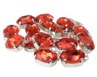 Red Crystal Collet Necklace