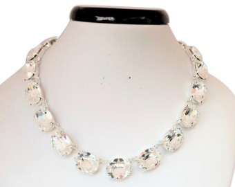 Clear Crystal Collet Necklace