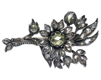 Georgian Diamond Floral Brooch