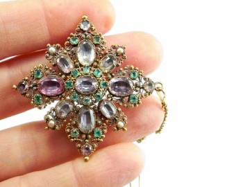 Georgian Topaz Pin Brooch
