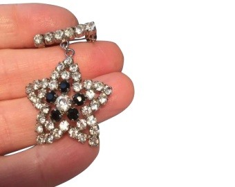 French Jet Star Pendant Brooch