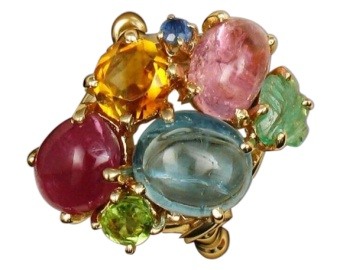 Tourmaline Aquamarine Ring