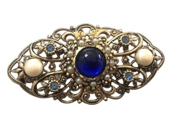 Glass & Pearl Brooch