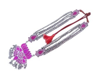 Pink Lotus Tribal Necklace