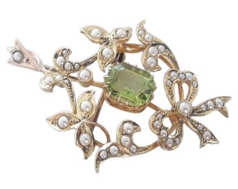 Victorian Peridot Pendant Brooch