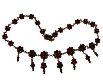 Bohemian Garnet Floral Choker