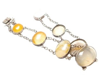 Victorian Silver & Agate Bracelet