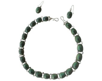 Victorian Scarab Necklace & Earrings