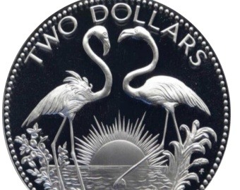 1974 Bohemian Arms Flamingos Silver Coin