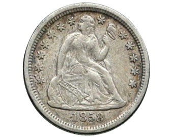 1858 US Seated Liberty Silver Coin