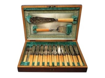 Silver Boxed Fish Server