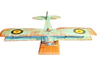 Metal Bi-Plane Military Aircraft Model Plane