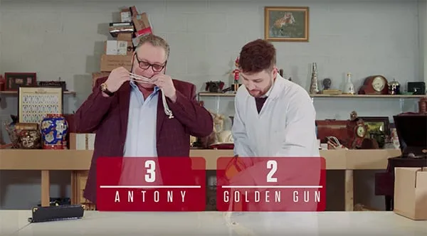 A picture of Antony Charman and Matthew Christlow with the words Antony 3 Golden Gun 2