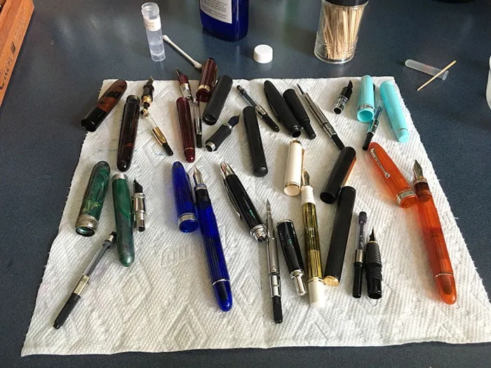 cleaning pens